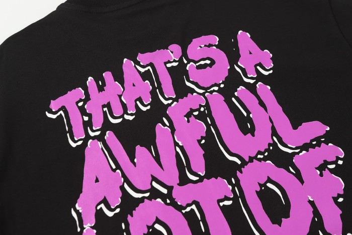 Dark Punk Horror Ghostface Graffiti Figure Drip Deformed Font Dual Side Printed Tee 29302305