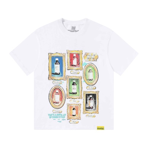 Art Gallery Street Vintage Ornate Frame Syrup Bottle Collage Print Front Dual Frame Splash Drink Cup Graphic Tee 2 colors 29302147
