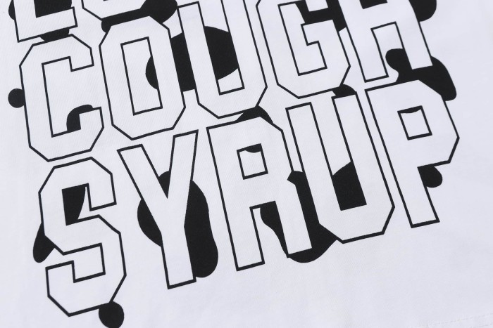 Street Irregular Cow Print Background Front Centered Horizontal Slogan Hollow Outline Stacked Letter Tee 2 colors 29302205