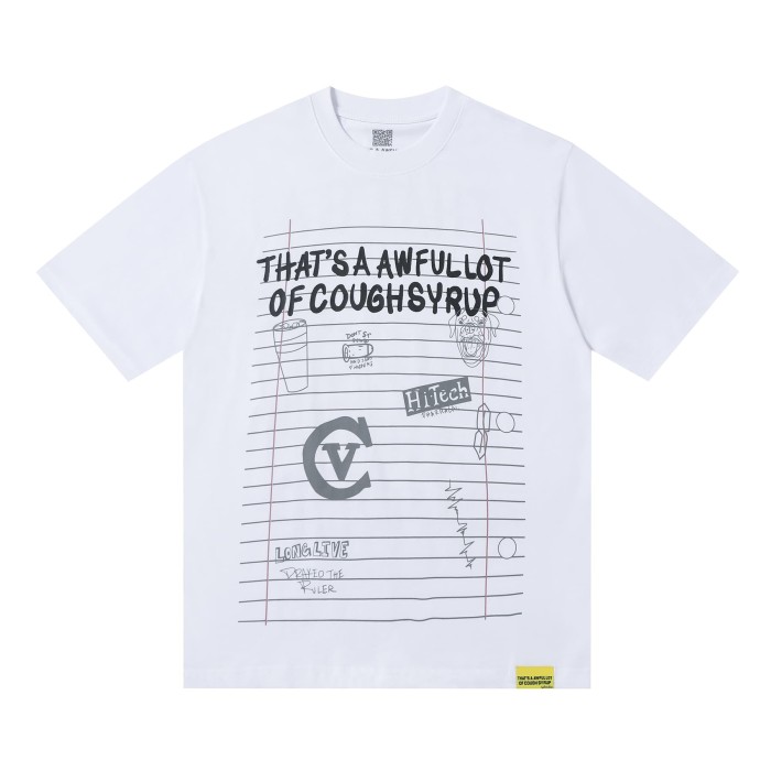 Grunge Streetwear Notebook Scribble Letter Double Side Print Tee 2 colors 29302356