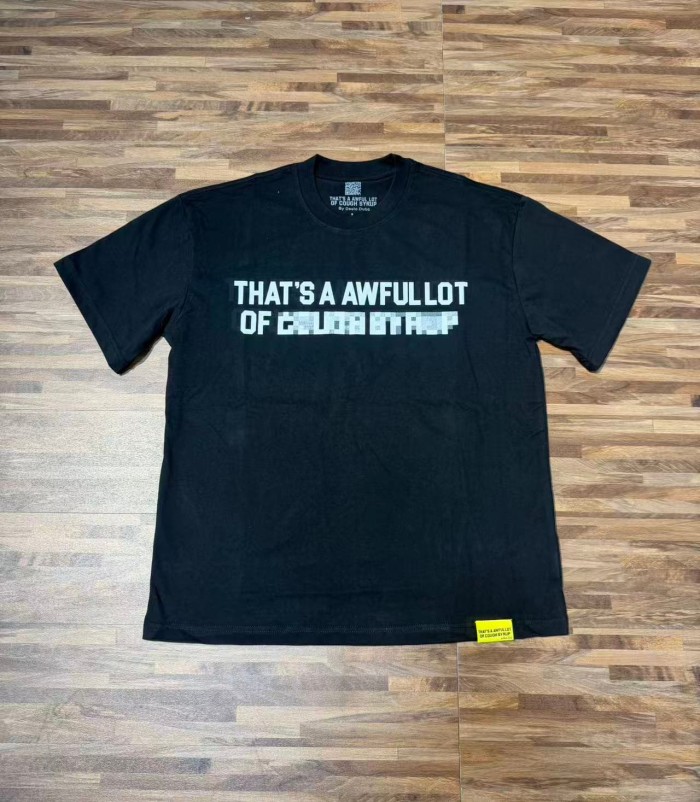 Cyber Street Glitch Pixel Mosaic Half Blur Text Front Segmented Normal & Distorted Stacked Letter Back Tee 2 colors 29302180