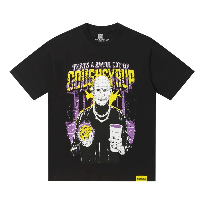 Grunge Streetwear Contrast Purple Yellow Melting Jagged Typography Portrait Poster Dual Side Print Tee 2 colors 29302208