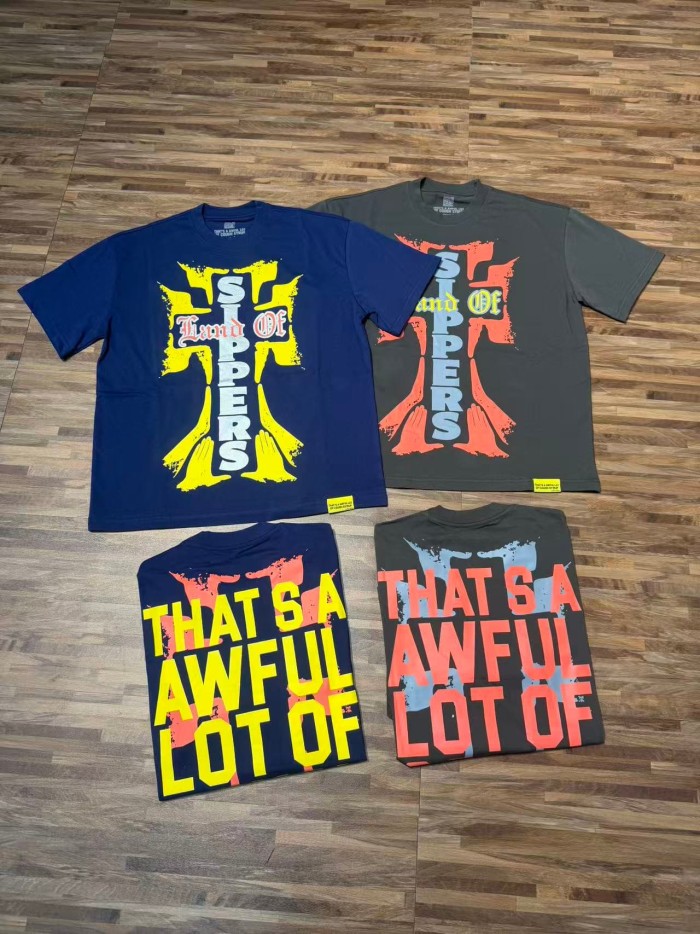 Vintage Grunge Street Distressed Splatter Cross Letter Graphic Front Stacked Bold Slogan Back Double Sided Tee 2 colors 29302080