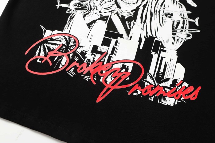 Gothic Streetwear Line Drawing Reaper Urban Scene Dual Side Contrast Script Signature Typography Tee 29302199