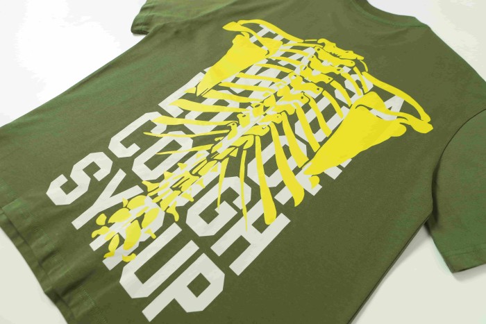 Gothic Street Skeleton Bone Line Art Dual Side Contrast Outline Typography Tee 3 colors 29302259