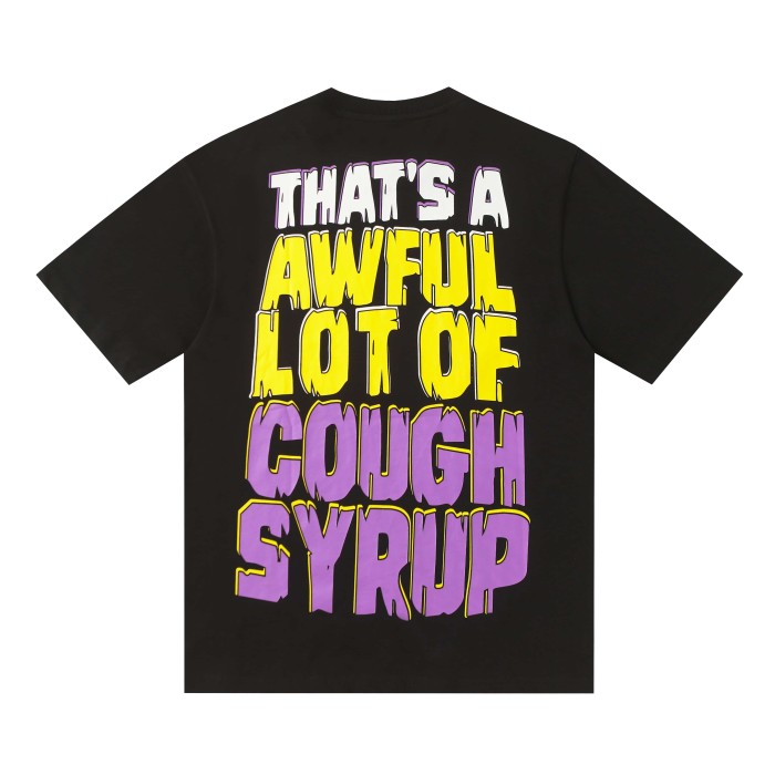Grunge Streetwear Contrast Purple Yellow Melting Jagged Typography Portrait Poster Dual Side Print Tee 2 colors 29302208