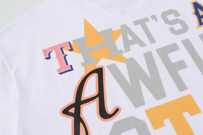 Basketball Street Multi Color Mix Match Staggered Letter Star & Basketball Accent Slogan Tee 29302234