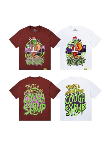 Christmas Hip Hop Cartoon Grinch Lowrider Car Graphic Front Bubble Outline Stacked Slogan Tee 2 colors 29302084