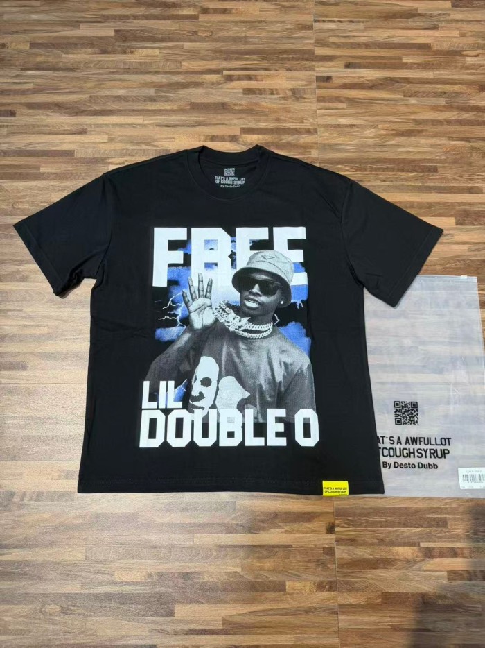 Vintage Hip Hop Portrait Lightning Background Letter Print Front Bold Stacked Full Slogan Tee 29302082