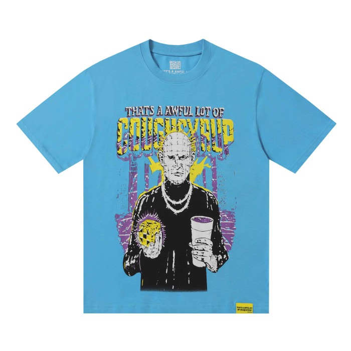 Grunge Streetwear Contrast Purple Yellow Melting Jagged Typography Portrait Poster Dual Side Print Tee 2 colors 29302208