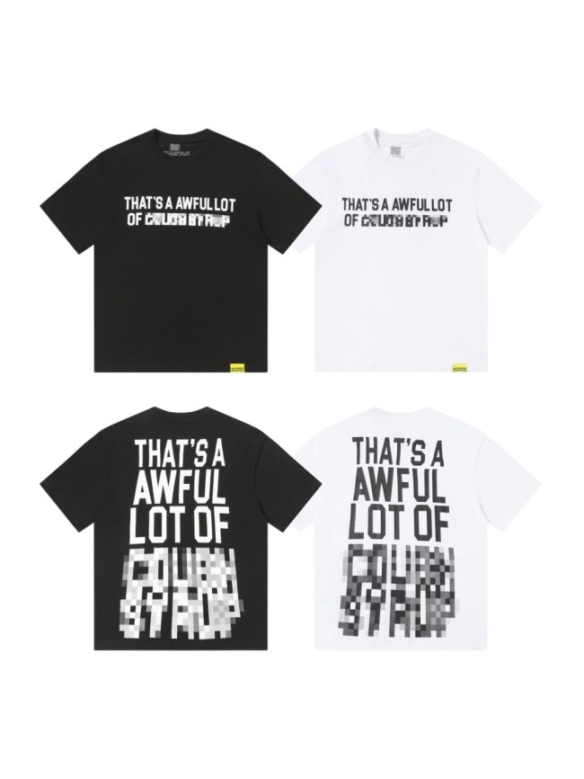 Cyber Street Glitch Pixel Mosaic Half Blur Text Front Segmented Normal & Distorted Stacked Letter Back Tee 2 colors 29302180