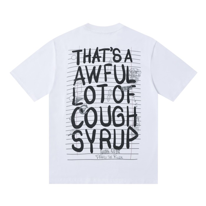 Grunge Streetwear Notebook Scribble Letter Double Side Print Tee 2 colors 29302356