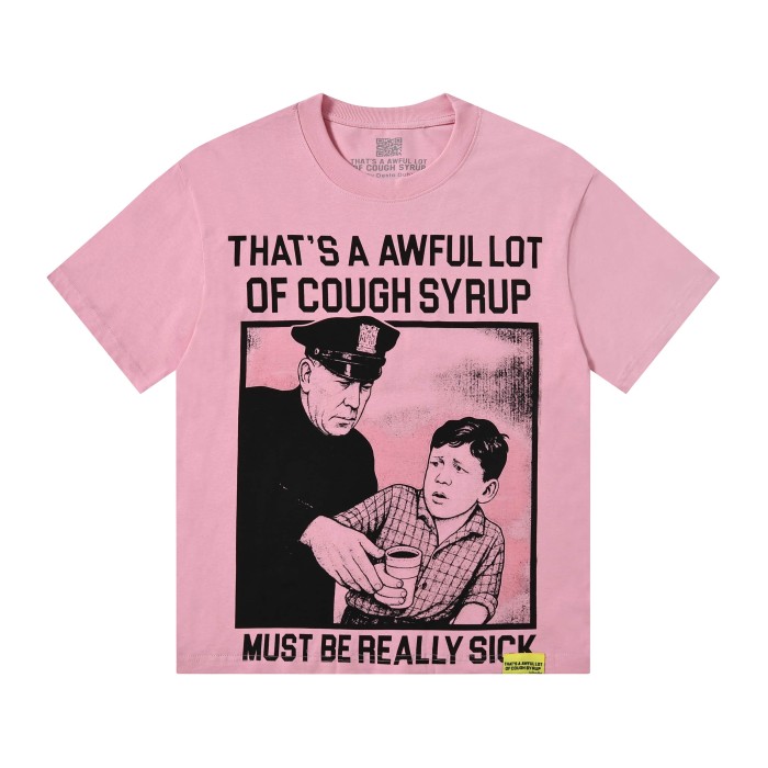 Vintage Newspaper Comic Cop & Boy Frame Graphic Front Large Black Outline Stacked Bold Letter Tee 2 colors 29302176
