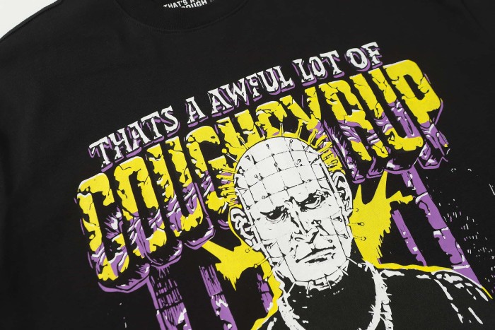 Grunge Streetwear Contrast Purple Yellow Melting Jagged Typography Portrait Poster Dual Side Print Tee 2 colors 29302208