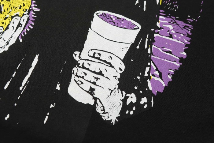 Grunge Streetwear Contrast Purple Yellow Melting Jagged Typography Portrait Poster Dual Side Print Tee 2 colors 29302208