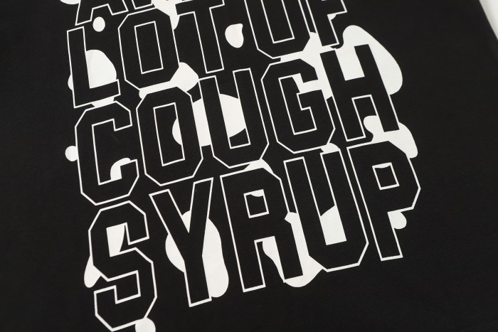 Street Irregular Cow Print Background Front Centered Horizontal Slogan Hollow Outline Stacked Letter Tee 2 colors 29302205