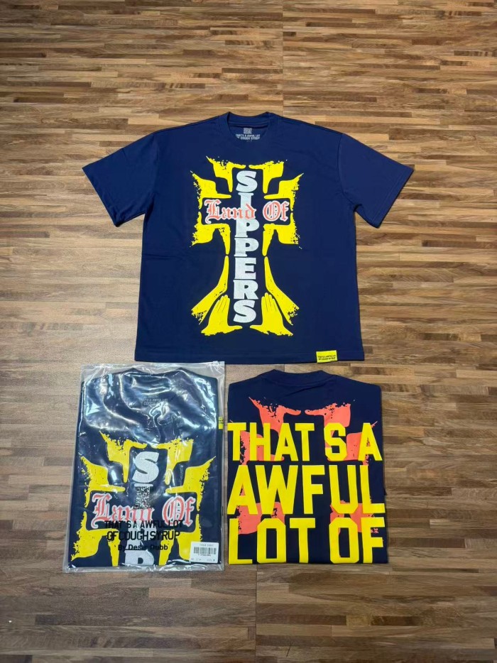 Vintage Grunge Street Distressed Splatter Cross Letter Graphic Front Stacked Bold Slogan Back Double Sided Tee 2 colors 29302080