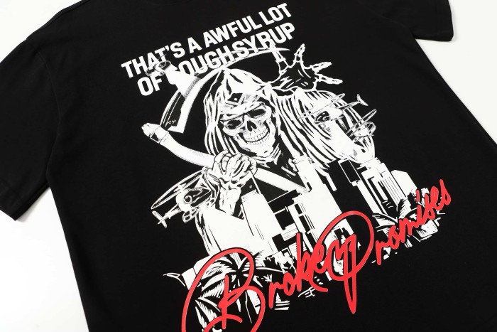 Gothic Streetwear Line Drawing Reaper Urban Scene Dual Side Contrast Script Signature Typography Tee 29302199