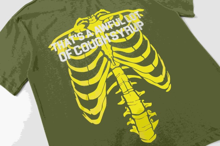Gothic Street Skeleton Bone Line Art Dual Side Contrast Outline Typography Tee 3 colors 29302259