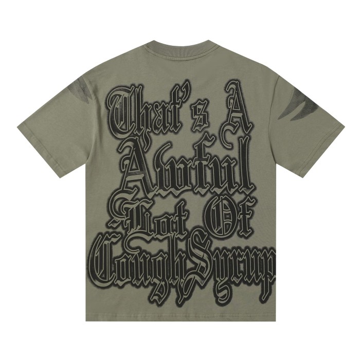 Sketch Cupid Angel Tattoo Detail Front Gothic Stacked Cursive Slogan Back Tee 4 colors 29290017