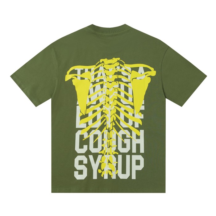Gothic Street Skeleton Bone Line Art Dual Side Contrast Outline Typography Tee 3 colors 29302259