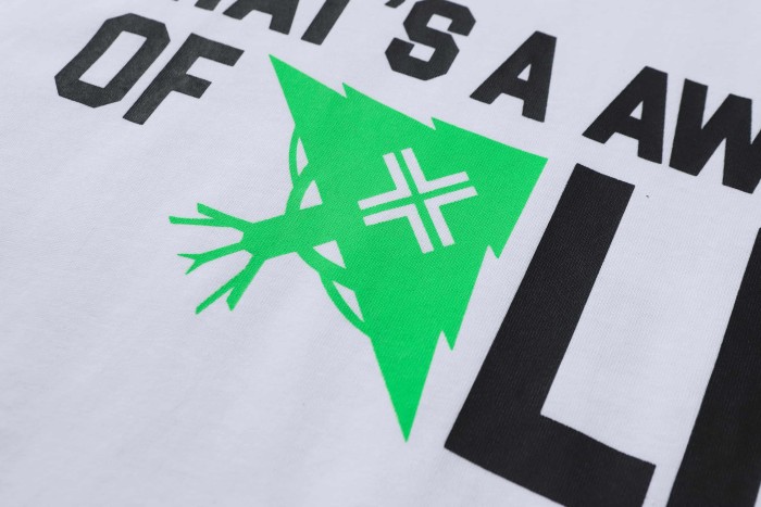 Simple Urban Street Neon Green Claw Texture Brand Logo Dual Side Contrast Typography Tee 2 colors 29302220