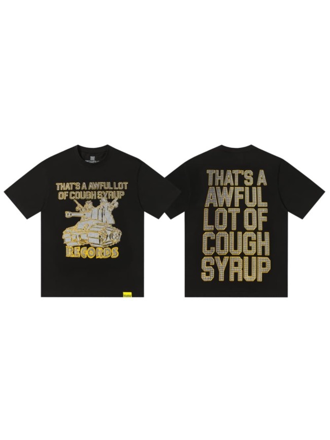 Urban Streetwear Style Rhinestone Tank Graphic Print Men's Cotton Tee 29302071