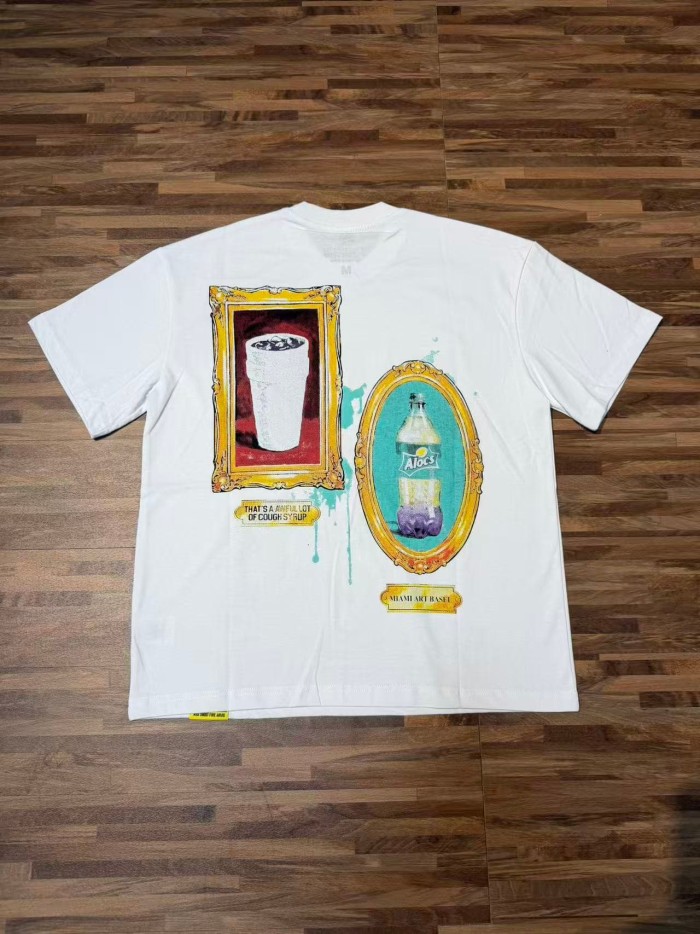 Art Gallery Street Vintage Ornate Frame Syrup Bottle Collage Print Front Dual Frame Splash Drink Cup Graphic Tee 2 colors 29302147