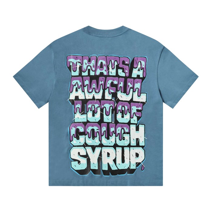 West Coast Hip Hop Drip Gradient Bubble Letter Juiceman Cartoon Graphic Front Multi Layer Outline Stacked Slogan Tee 2 colors 29302092