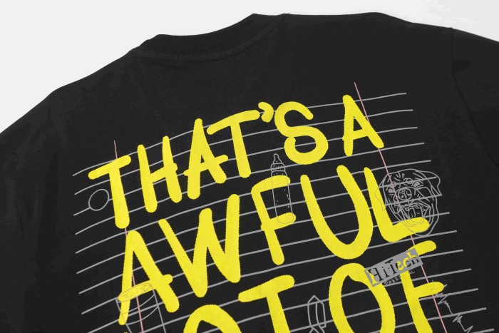 Grunge Streetwear Notebook Scribble Letter Double Side Print Tee 2 colors 29302356