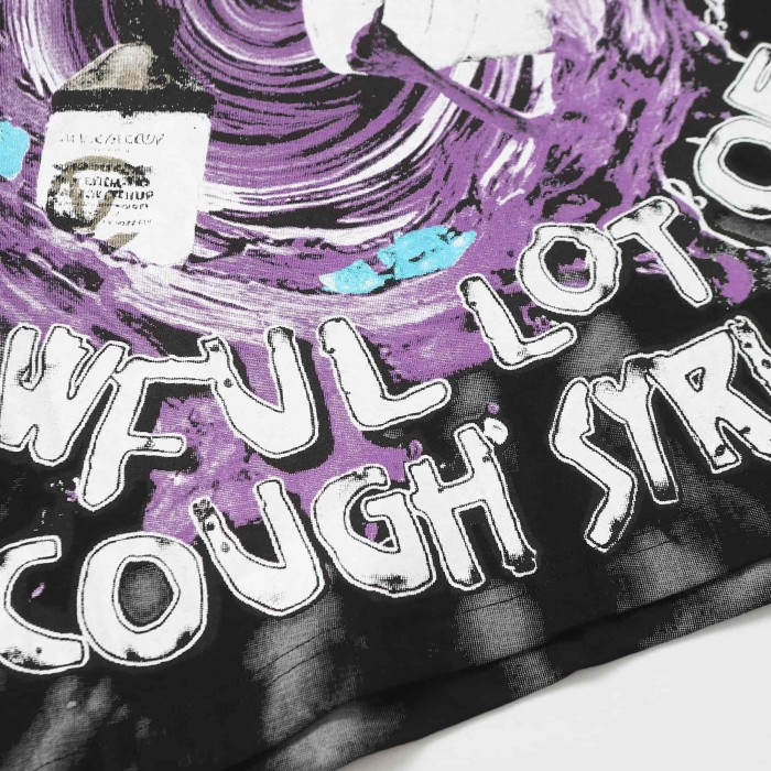 Trippy Purple Liquid Splash Vortex Graphic Two Sided Print Black Spiral Tie Dye Unisex Tee 29303783