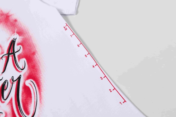 Tattoo Cursive Script Letter Airbrush Spray Paint Red Gradient Fading Motif Tee 29303810