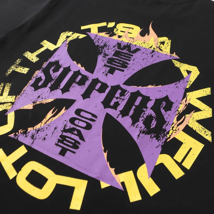 West Coast Sippers Flame Motorcycle Cross Double Sided Print Tee 2 29303788