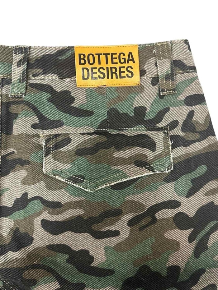 Large Pocket Line Embroidery Streamer Seven-Point Denim Shorts 29303962