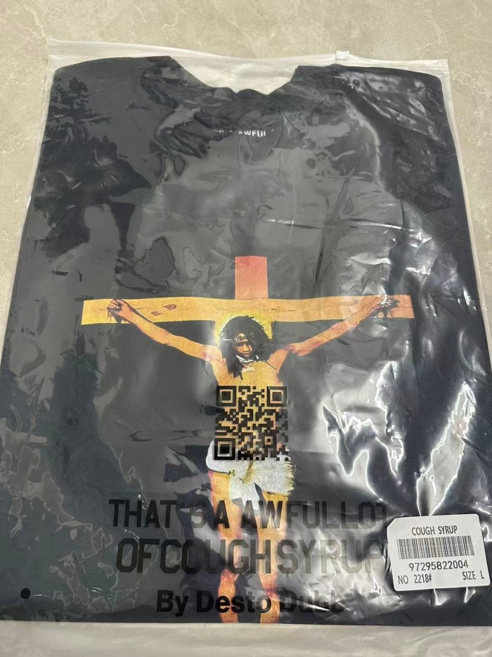 Jesus Crucifix Portrait Front Large Bold Block Letter FREE JEFF Back Double Sided Print Tee 29303891