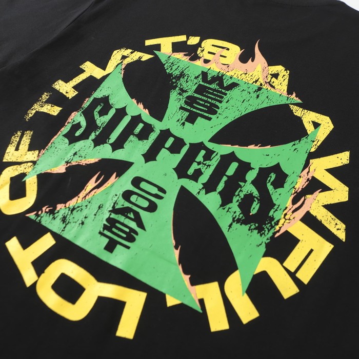 West Coast Sippers Flame Motorcycle Cross Double Sided Print Tee 2 29303788