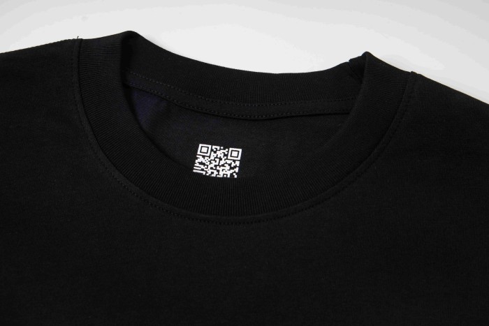 Lip Print Decorated Front Small Text Back Stacked Bold Letter Cursive Word Print Tee 29303861