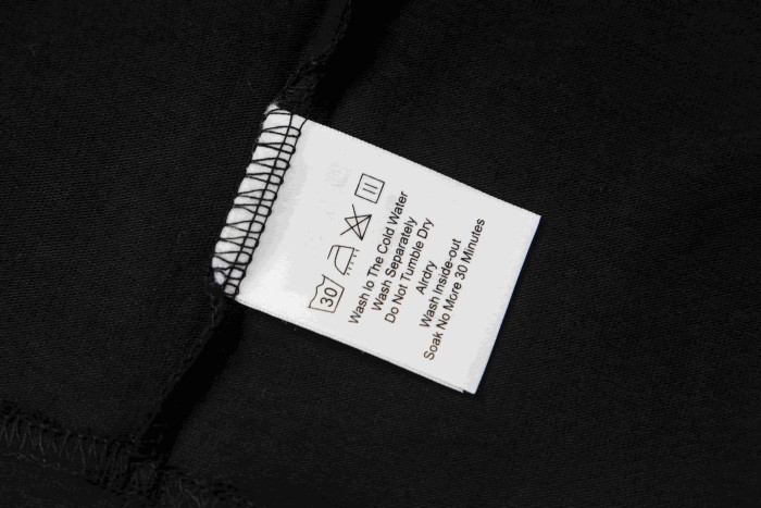 Lip Print Decorated Front Small Text Back Stacked Bold Letter Cursive Word Print Tee 29303861