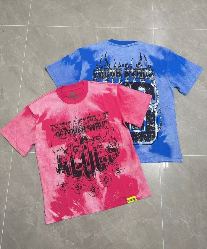 Gothic Stacked ALDCS Letter Crosshair Target Circle Detail Large Worn Number 18 Graphic Print Tee 2 colors 29303872