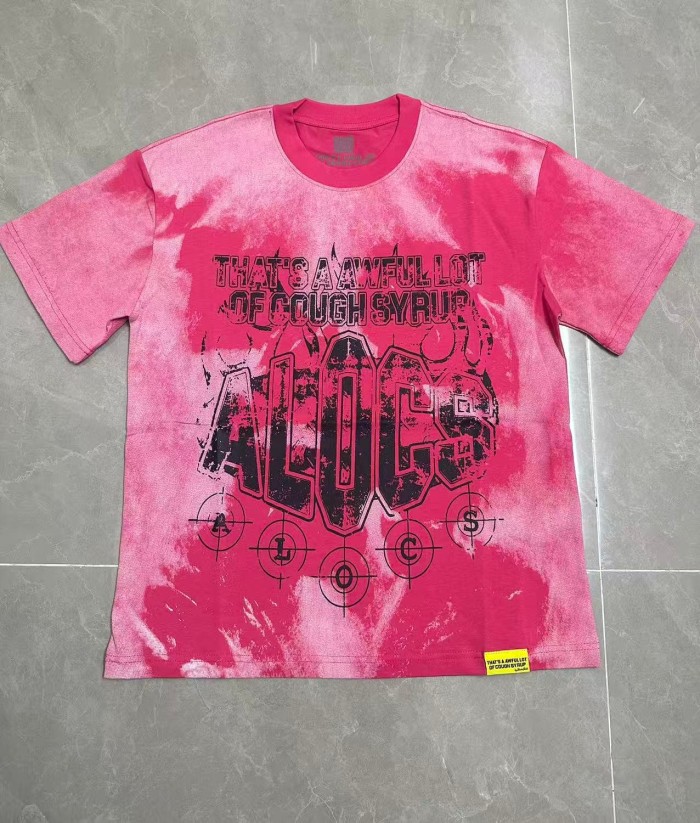 Gothic Stacked ALDCS Letter Crosshair Target Circle Detail Large Worn Number 18 Graphic Print Tee 2 colors 29303872