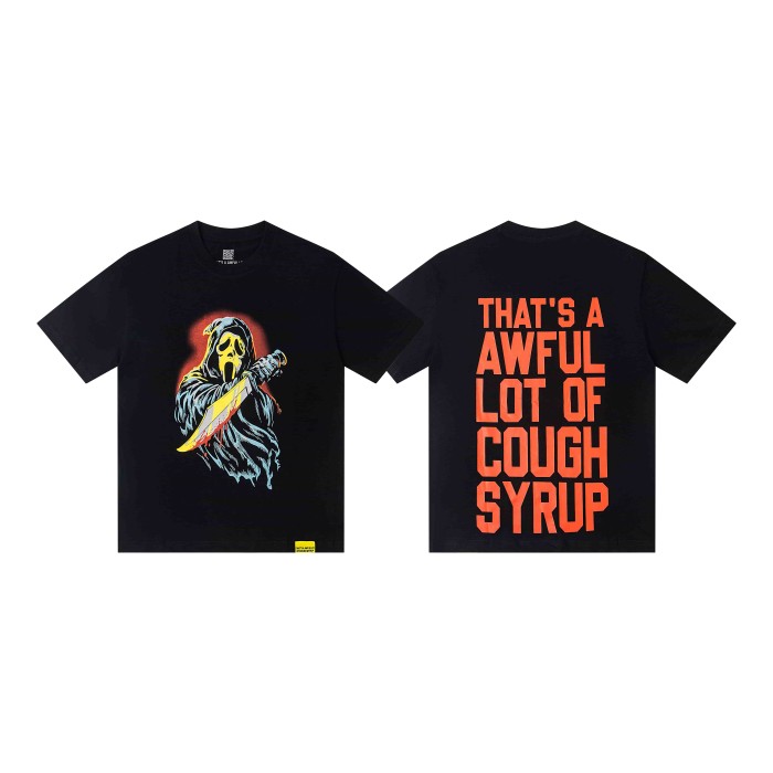 Scream Ghostface Hooded Killer Knife Figure Red Glow Background Double Sided Print Tee 29303863