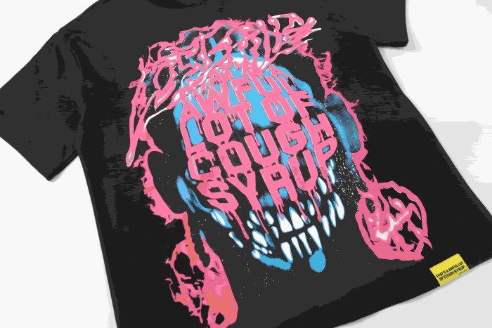 Horror Teeth Portrait Print Back Irregular Flame Circle Demon Logo Double Sided Print Tee 2 colors 29304000
