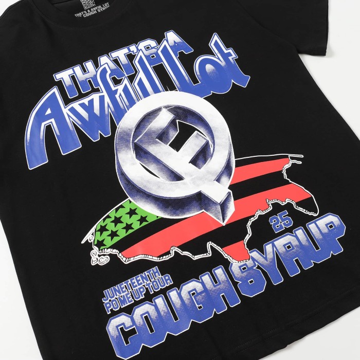 Hip Hop Streetwear Gothic Stacked Letter Slogan USA Continent Map Emblem Badge Double Side Tee 29303789