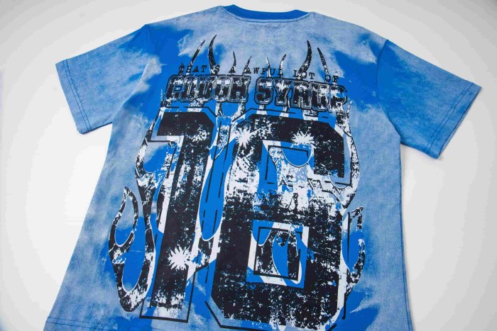 Gothic Stacked ALDCS Letter Crosshair Target Circle Detail Large Worn Number 18 Graphic Print Tee 2 colors 29303872