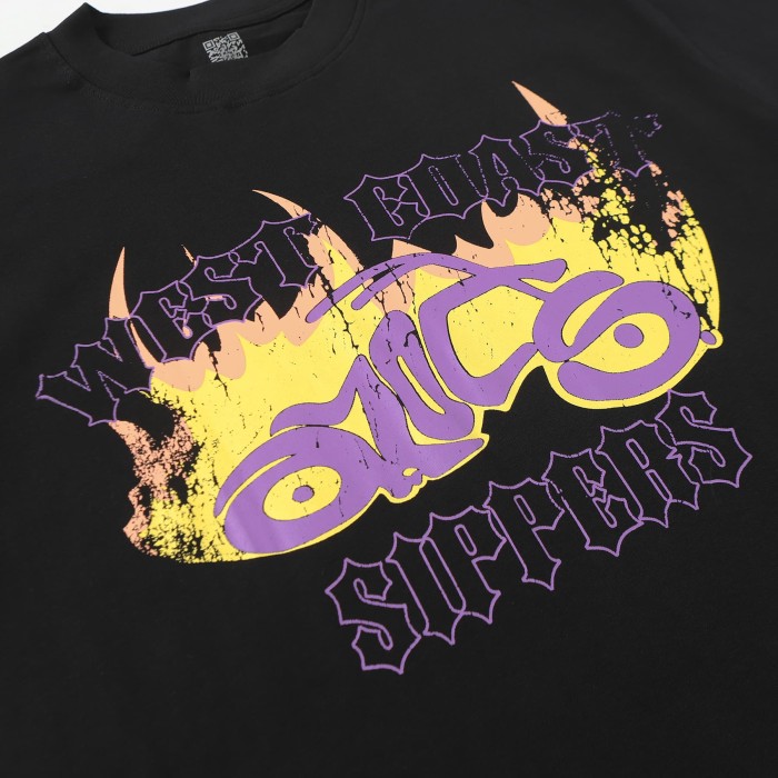 West Coast Sippers Flame Motorcycle Cross Double Sided Print Tee 2 29303788