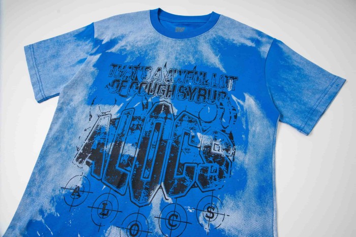 Gothic Stacked ALDCS Letter Crosshair Target Circle Detail Large Worn Number 18 Graphic Print Tee 2 colors 29303872