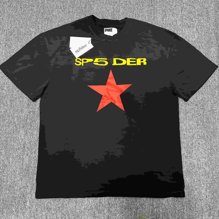 Text On Top Large Solid Red Five Point Star Below Single Chest Print T-Shirt 2 colors 29304192