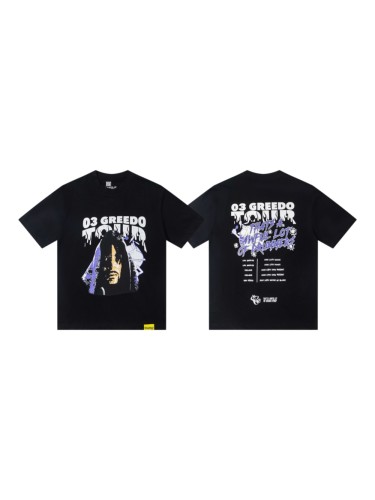 03 Greedo Tour Drip Font Purple Tint Portrait Front Concert City Venue Schedule Text Print Tee 29303881