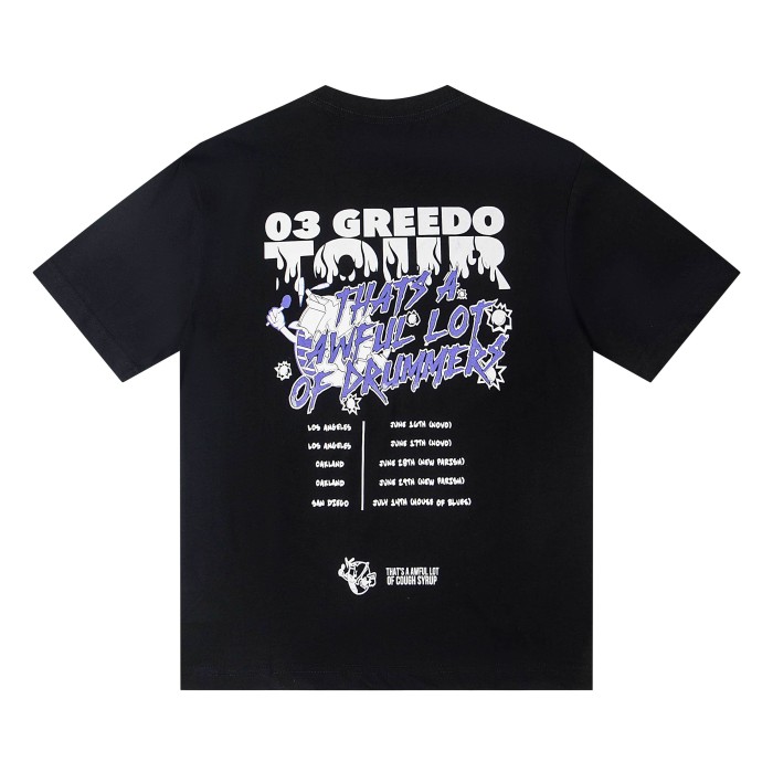 03 Greedo Tour Drip Font Purple Tint Portrait Front Concert City Venue Schedule Text Print Tee 29303881