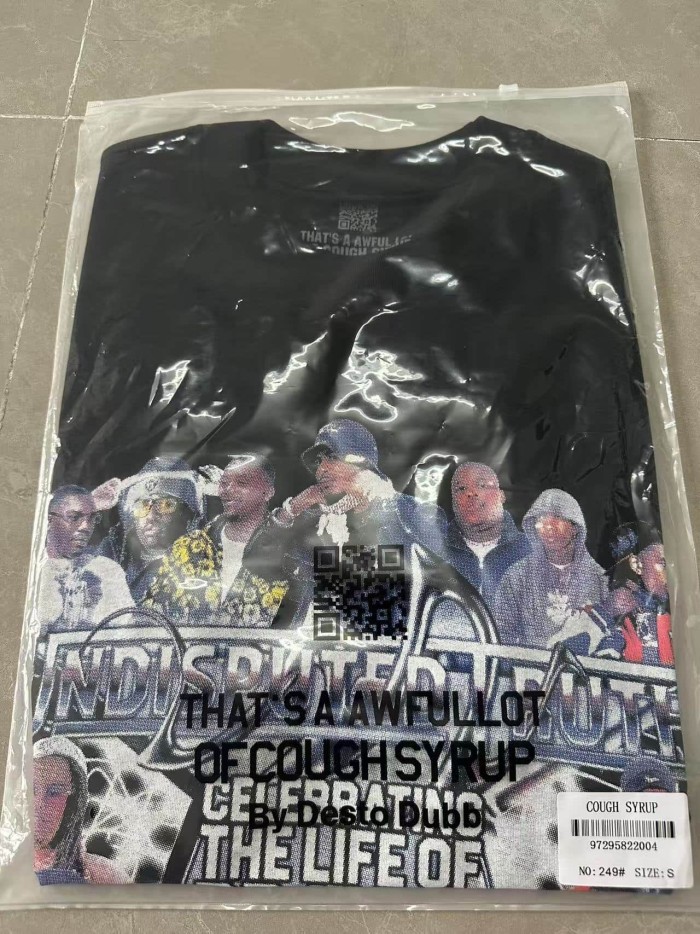 Rapper Collage Portrait Tribute Drakeo The Ruler Undisputed Truth Gothic Letter Text Single Side Print Tee 29303792
